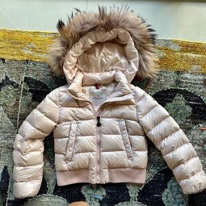 Moncler light pink puffer jacket , size 6. Used once